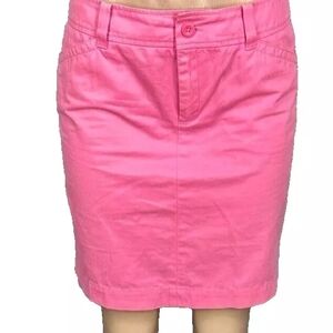 Lilly Pulitzer Barbie Pink Pencil Skirt Size 6 Women's Cotton Flat Front Pockets